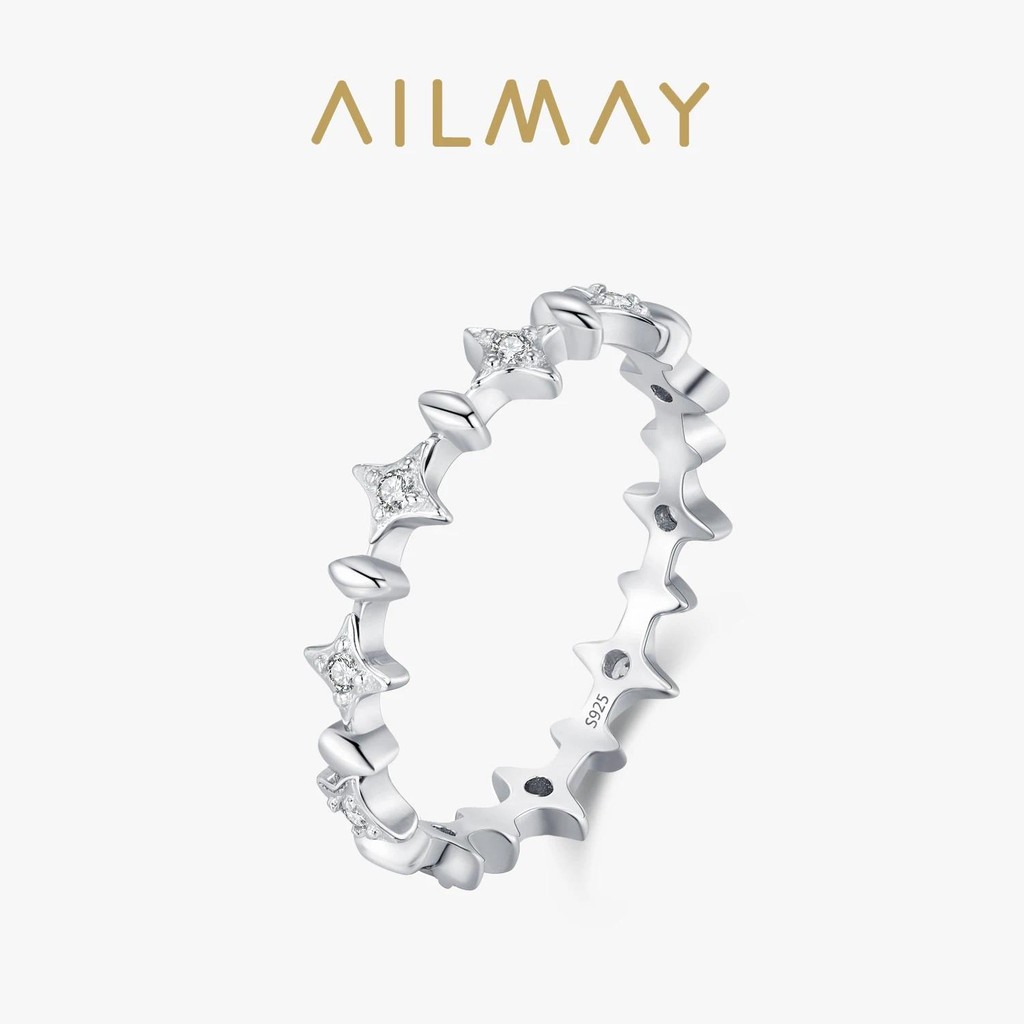Ailmay 925 เงินสเตอร์ลิงโชค Star สําหรับผู้หญิงเครื่องประดับเพทายงานแต่งงานเดทของขวัญ