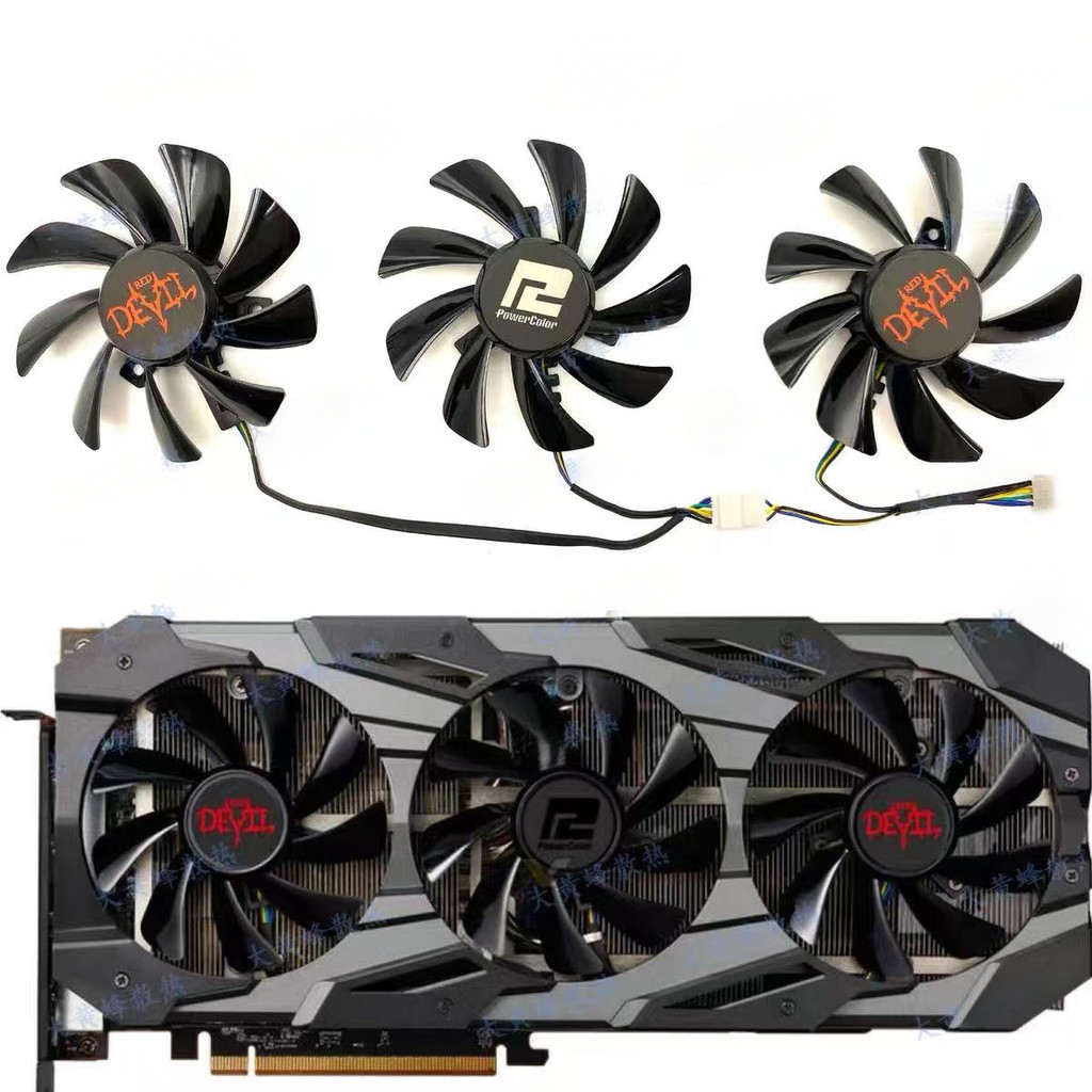 ใหม่ 85 มม.4PIN CF9015H12S RX5700 5700XT GPU พัดลมสําหรับ PowerColor Radeon RX5700 5700XT สีแดง DEVE