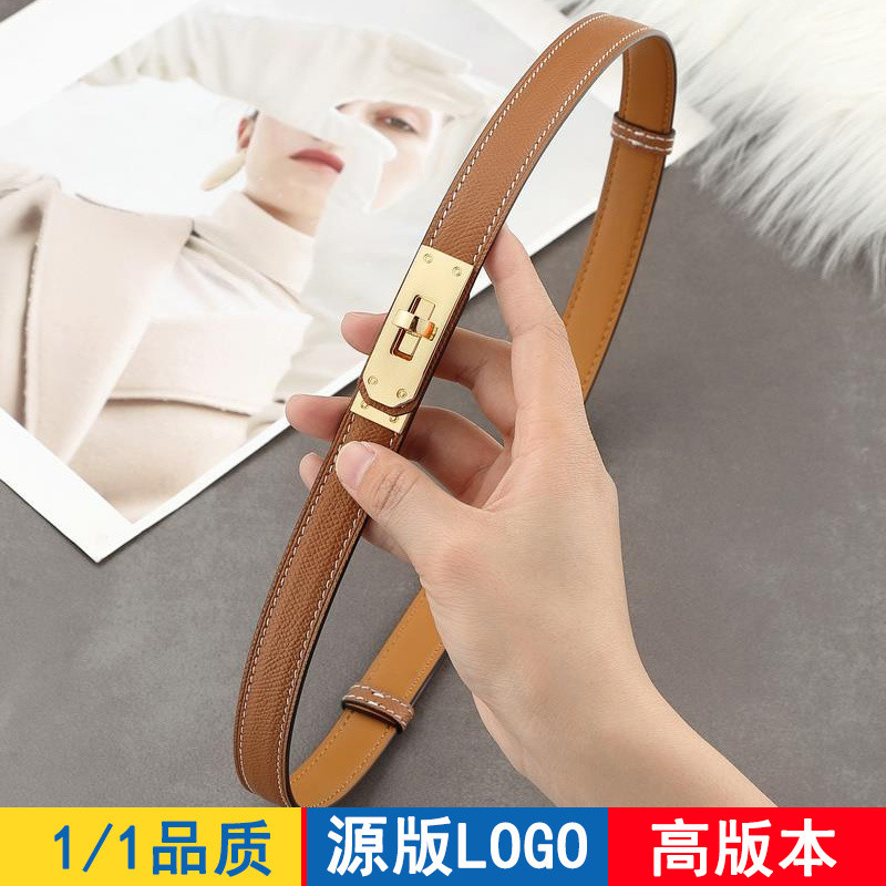 สายเข็มขัด Hermes Kelly สำหรับผู้หญิง หนังแท้ ใช้งานได้หลากหลาย กับกางเกงยีนส์ ชุดเดรส ตกแต่งเอว สาย