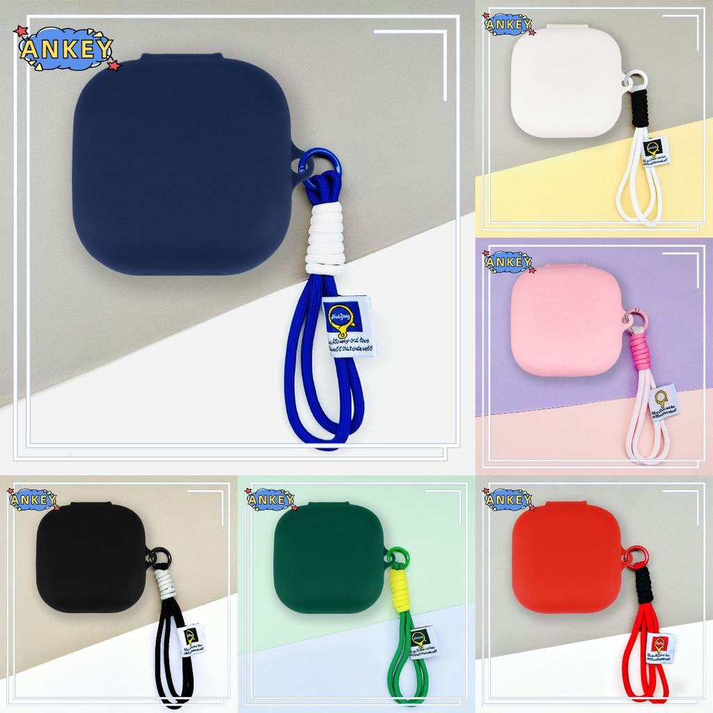 compatible with Anker Soundcore P41i Bluetooth Earphone Silicone Protective Case Cute Nylon Lanyard 