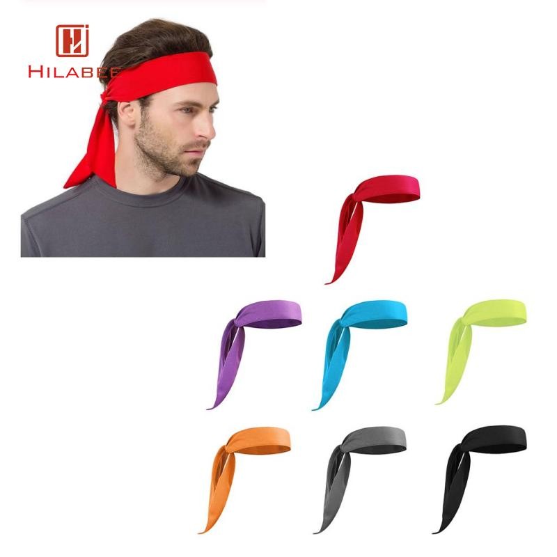 Hilabee ที่คาดผมผูกศีรษะกีฬา Sweatband Turban ยางรัดผมสําหรับผู้ใหญ่ unisex ดูดซับเหงื่อและความชื้น Wicking สําหรับวิ่ง, บาสเกตบอล, เทนนิส, โยคะ