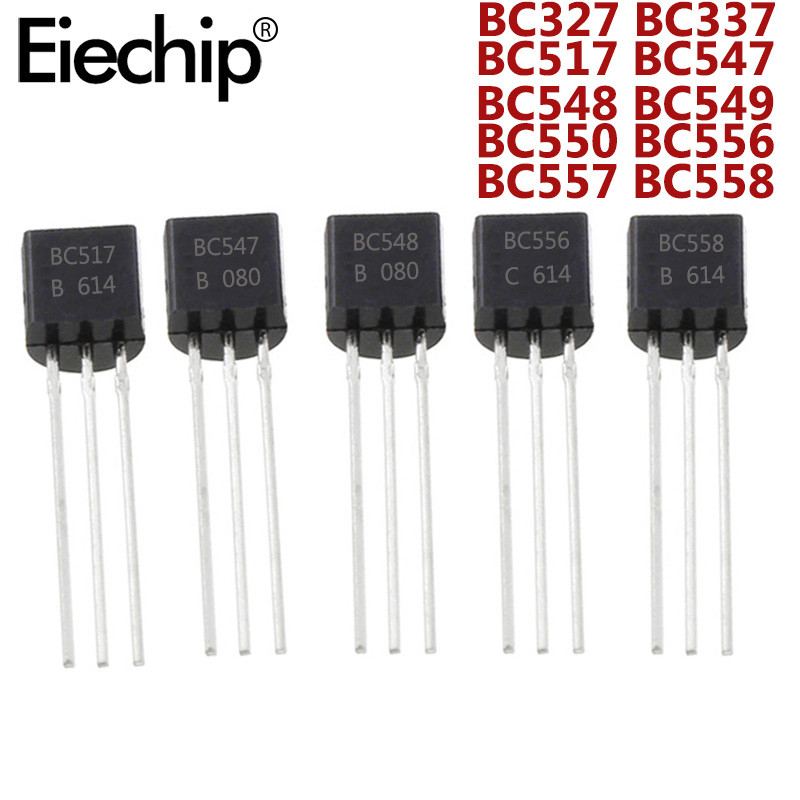 50pcs BC327 BC337 BC517 BC547 BC548 BC549 BC550 BC556 BC557 BC558 TO-92 NPN ทรานซิสเตอร์ PNP ใหม่เดิม