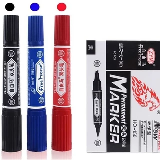 BUYBUYTECH ตราม้า ปากกาเคมี ปากกามาร์คเกอร์ 2 หัว Horse twin tip permanent marker