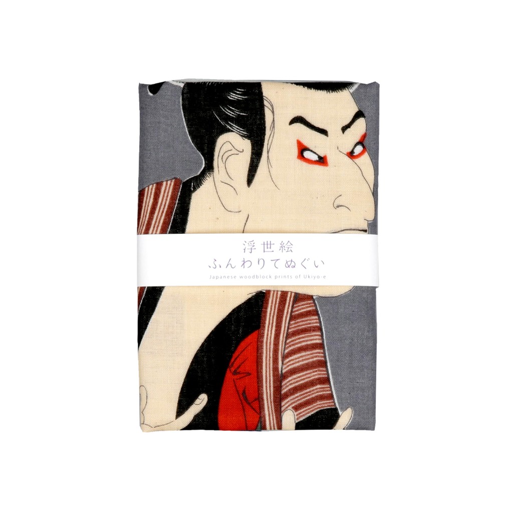 [Yamamotojin] ผ้าเช็ดหน้าผ้ากอซคู่ - ผ้าเช็ดหน้า Ukiyo-e Edo-Hebei (Sharaku) ส่งตรงจากญี่ปุ่น