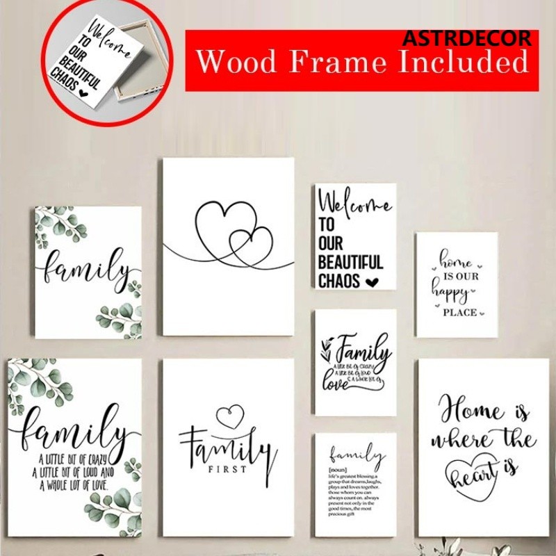 ตกแต่งบ้าน ให้น่าอยู่ (พร้อมกรอบ) คําคมสร้างแรงบันดาลใจ ภาพวาดผ้าใบ โปสเตอร์ข้อความ มินิมอล ตกแต่งบ้าน ห้องนั่งเล่น ราคาถูก