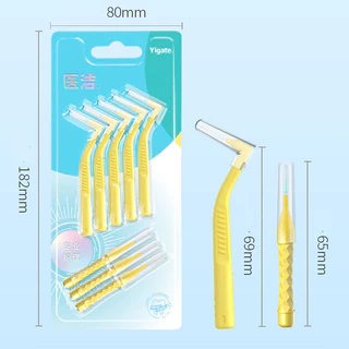 COD แปรงขัดซอกฟัน 8 ชิ้น รูปตัว L+I แปรงซอกฟัน แปรงจัดฟัน 0.4/0.6/1mm นสำหรับคนจัดฟัน