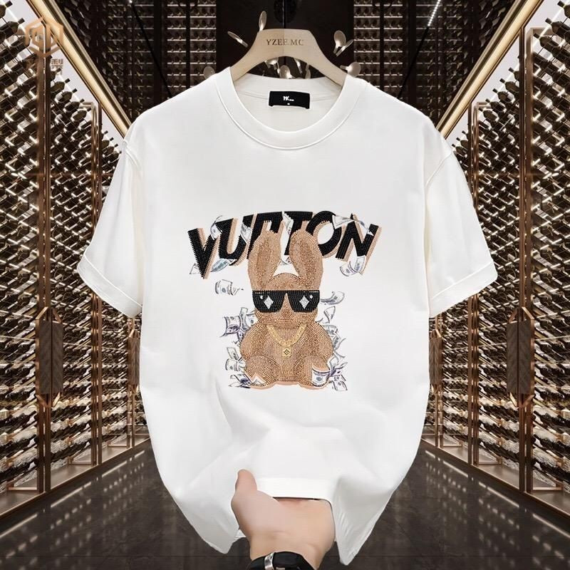 อเมริกันฤดูร้อนผ้าฝ้ายแขนสั้นเสื้อยืดผู้หญิงการ์ตูนพิมพ์แนวโน้มแฟชั่นรอบคอคู่เสื้อยืด FFS