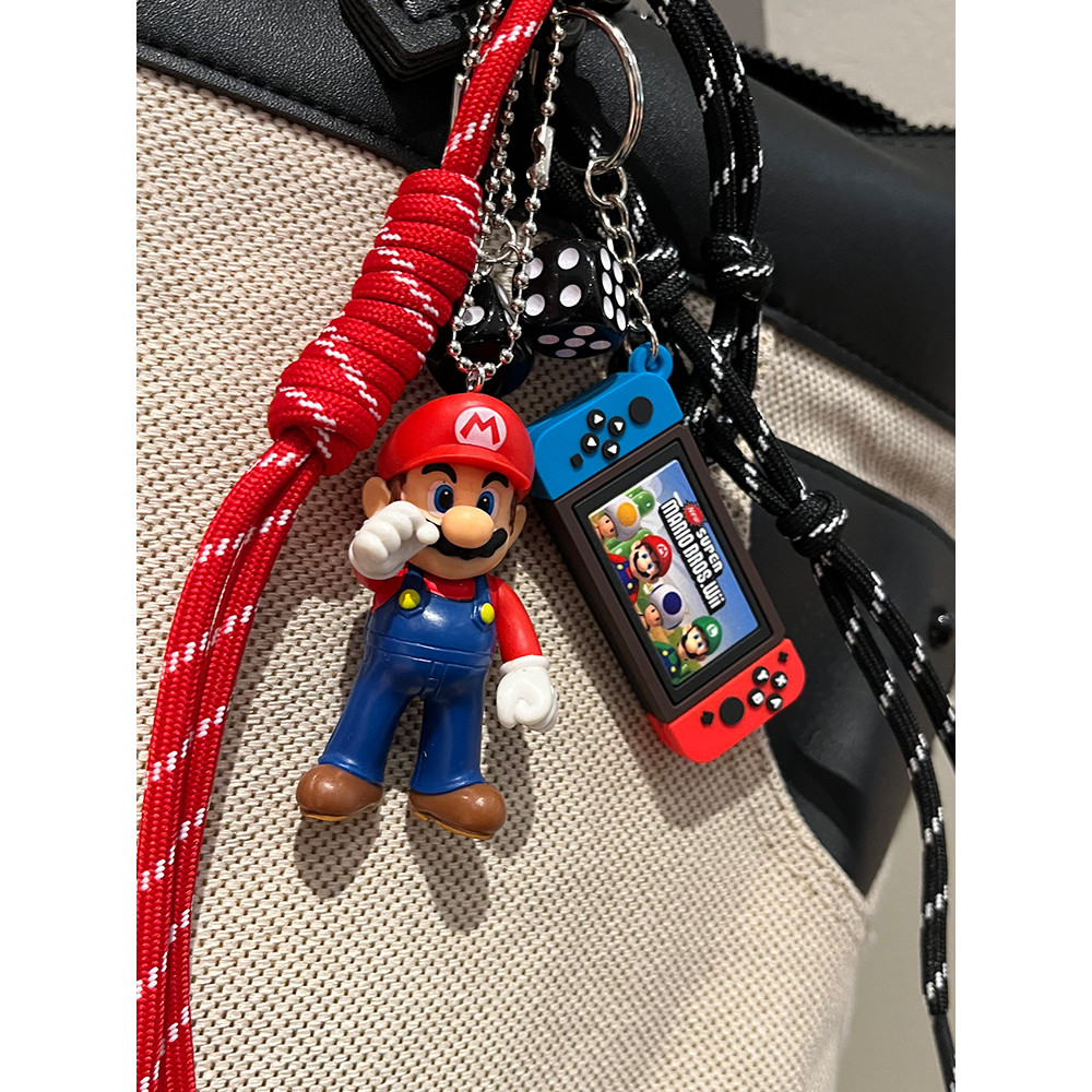 Creative Mario กระเป๋าเป้สะพายหลังจี้เกมคอนโซลพวงกุญแจคู่กระเป๋านักเรียนอุปกรณ์เสริมวันหยุดของขวัญ