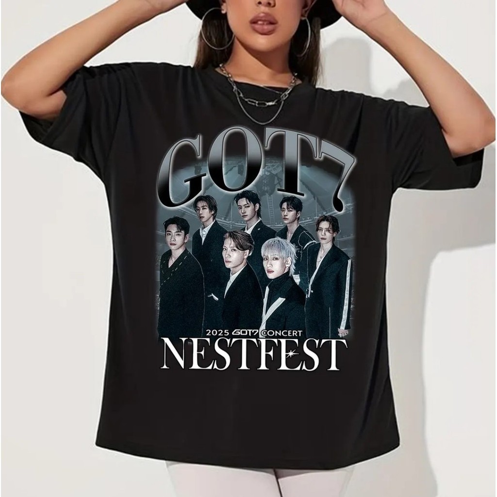 Got7 Nestfest Concert 2025 Shirt เสื้อยืดลายดาว GOT7 Winter Heptagon Shirt ฤดูร้อนใหม่ Kpop Got7 t-s