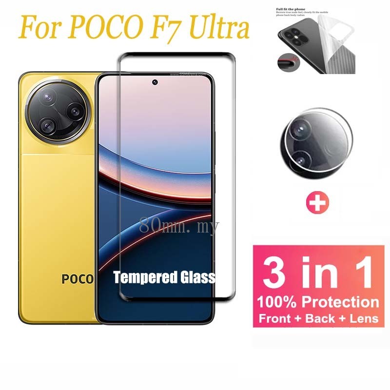 ฟิล์ม POCO F7 Ultra 5G กระจกนิรภัย ฟิล์ม สำหรับ Xiaomi POCO F7 Ultra X7 Xiaomi 15 14 Pro Ultra 3 in 