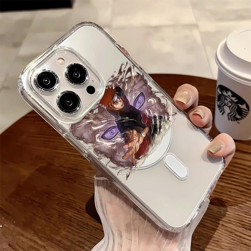 Naruto สําหรับ iPhone ใส 11Pro 13Pro 11 12 13 14 15 16Plus เคสโทรศัพท์ ins แม่เหล็ก 11 12 13 14 15 1