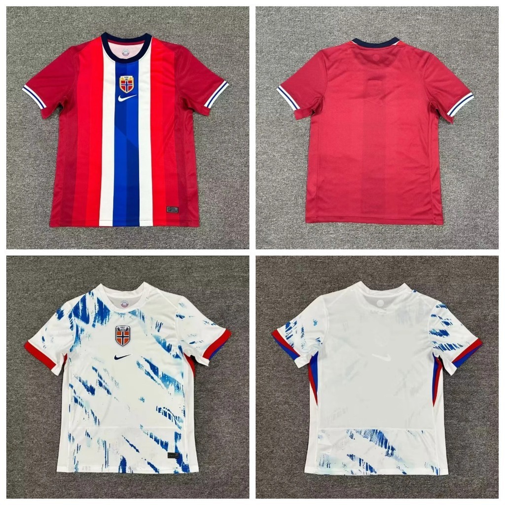 เสื้อกีฬาแขนสั้น ลายทีมชาติฟุตบอล Norway 2024-25 AAA+ Harland ชุดเหย้า