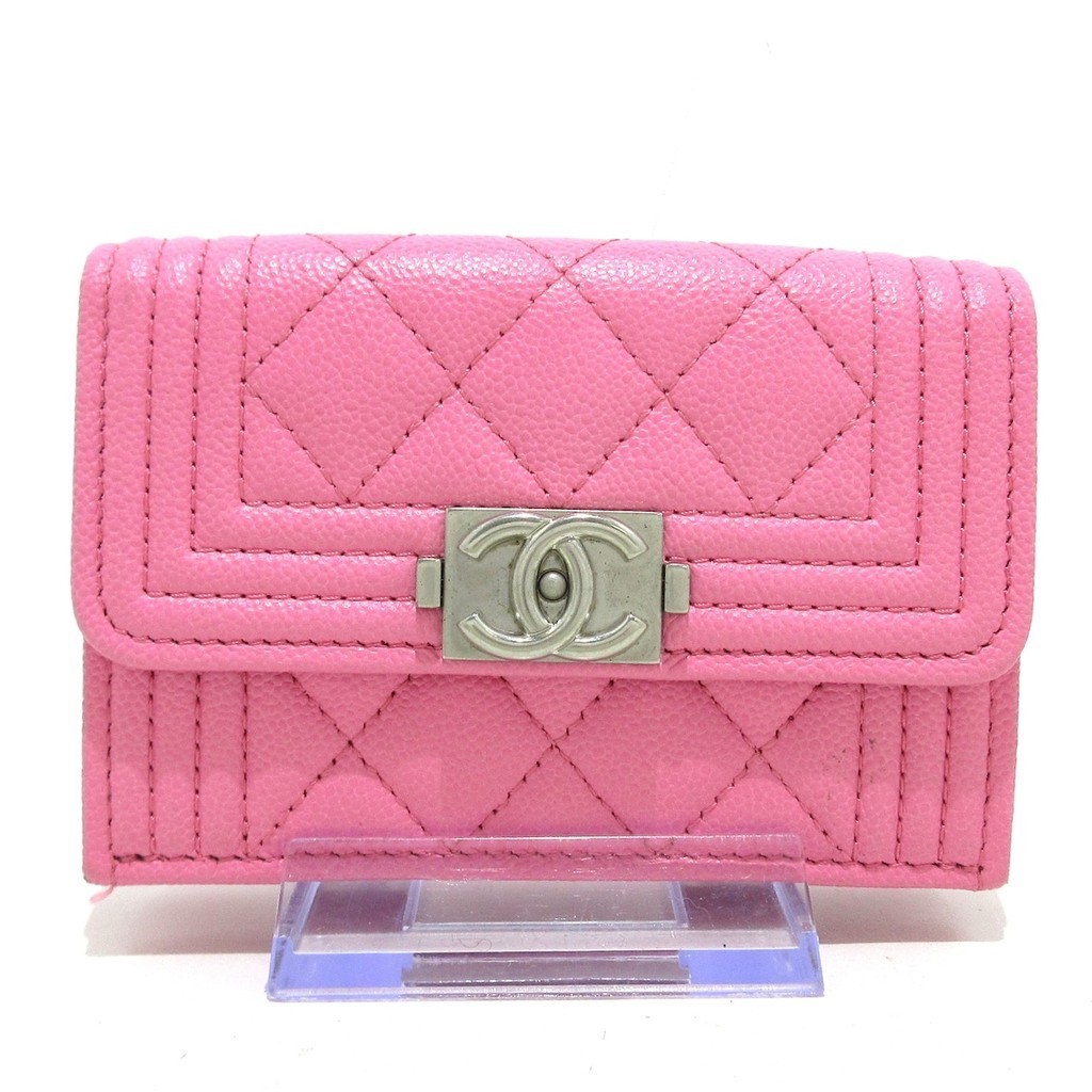 สินค้ามือสอง CHANEL Trifold Wallet pink