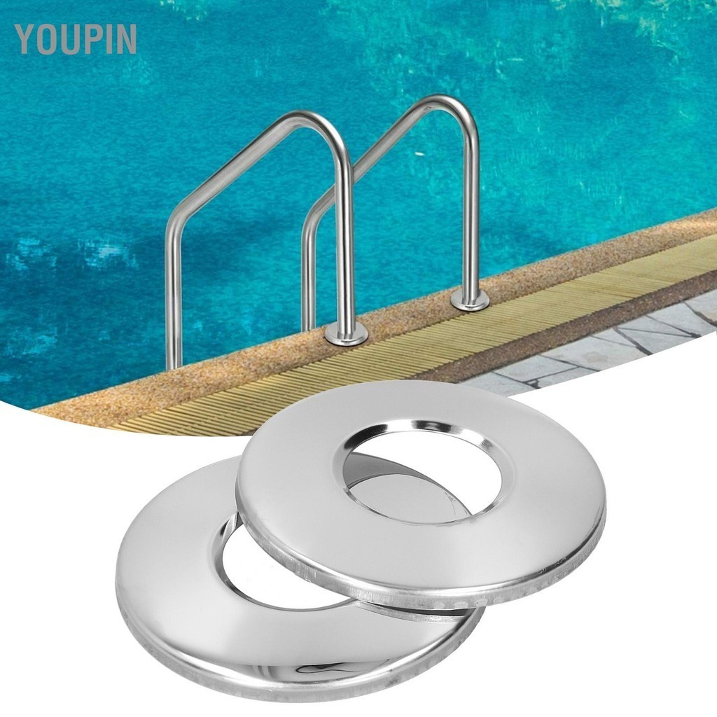 Youpin 2 ชิ้นบันไดสระว่ายน้ำ Escutcheon ฝาครอบสำหรับ 4.2 เซนติเมตรบันไดท่อสระว่ายน้ำ Hand Rail เปลี่ยนชิ้นส่วน