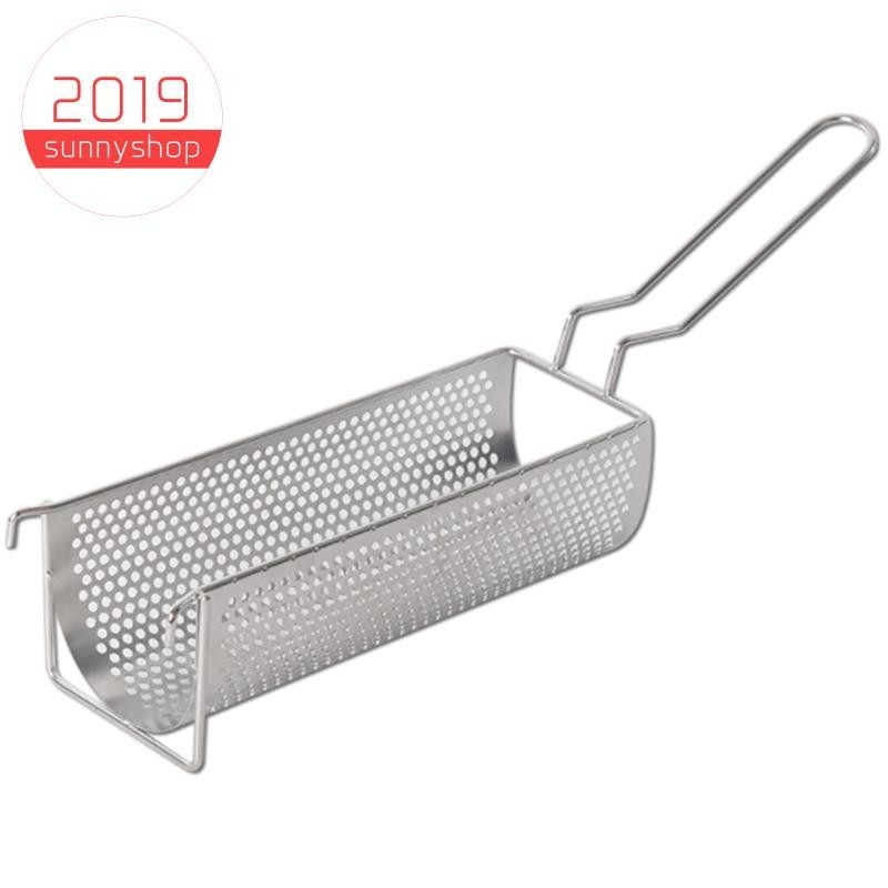 [sunnyshop2019] ตะกร้าทอดมันฝรั่งทอด แบบสเตนเลส สําหรับเฟรนช์ฟราย มันฝรั่งทอด