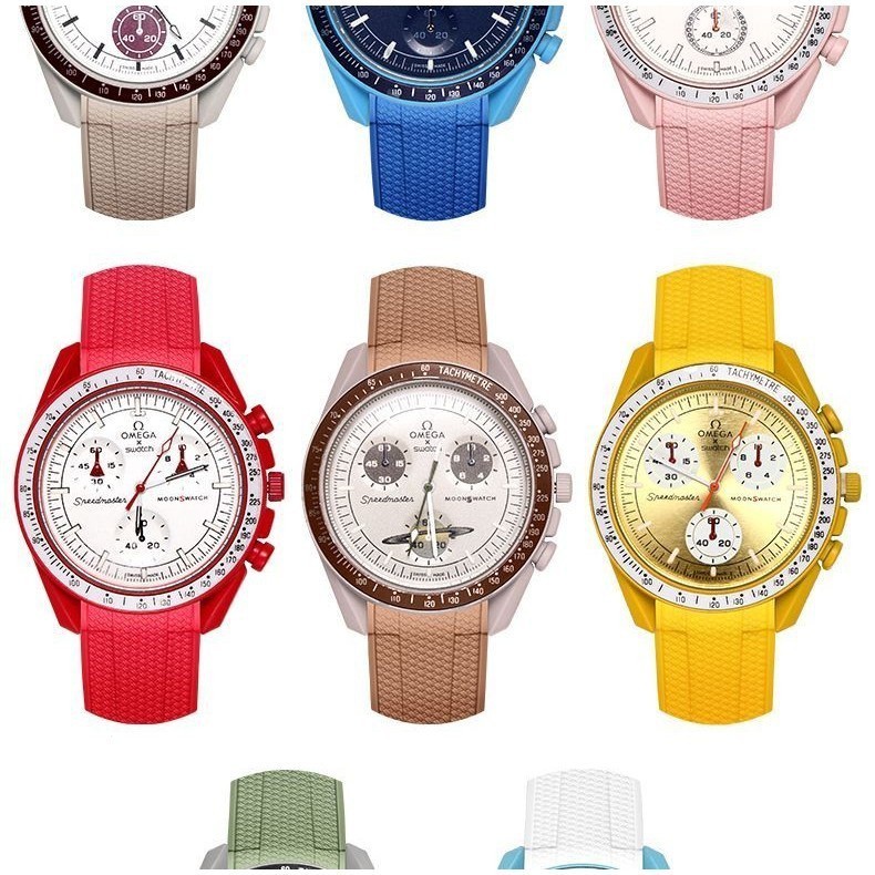 Omega สายนาฬิกาข้อมือ สายซิลิโคน Speedmaster SWATCH สายนาฬิกายาง