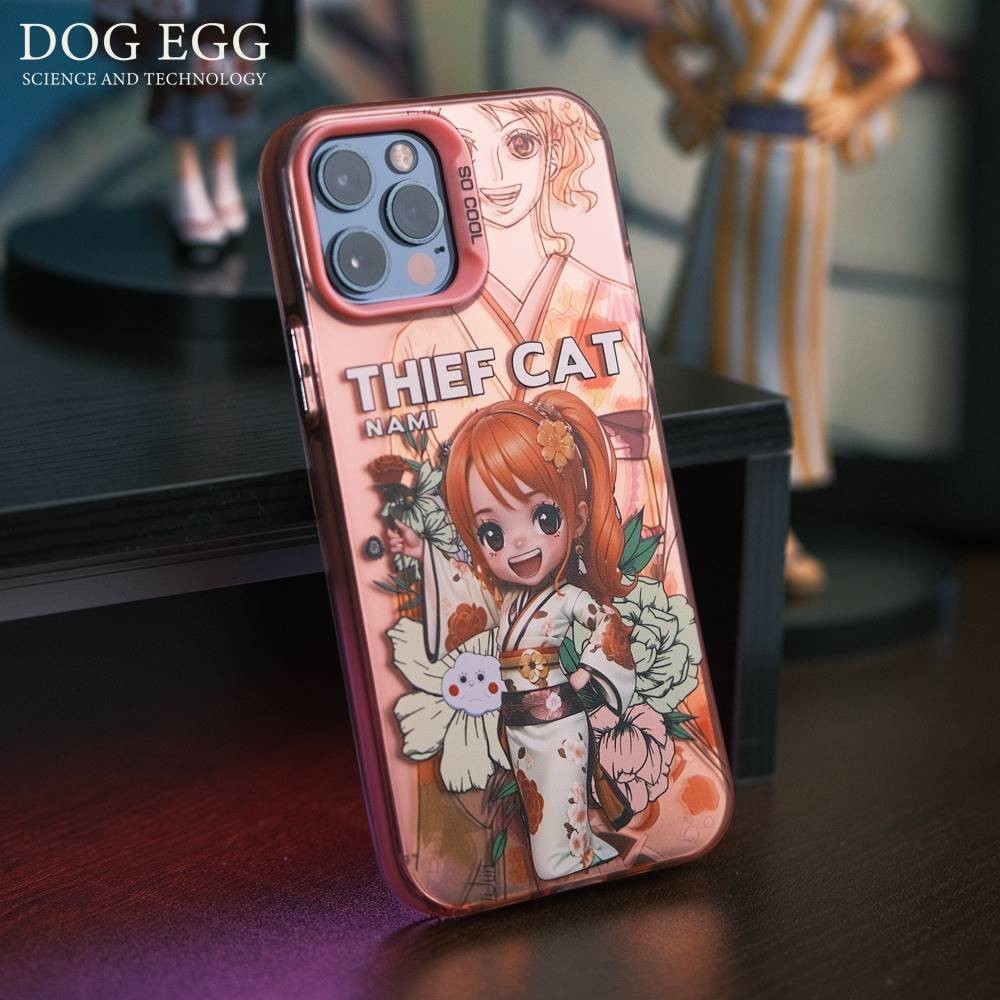 One Piece Nami Apple 15 13 เคสโทรศัพท์สีเงินสีสันสดใสเหมาะสําหรับiPhone 14 12 Pro Max 15 Plus 13 Pro 8 Plus XS Max XR 7 Plus 11 Anti-Dropเคสโทรศัพท์กันฝุ่นเคสแข็ง