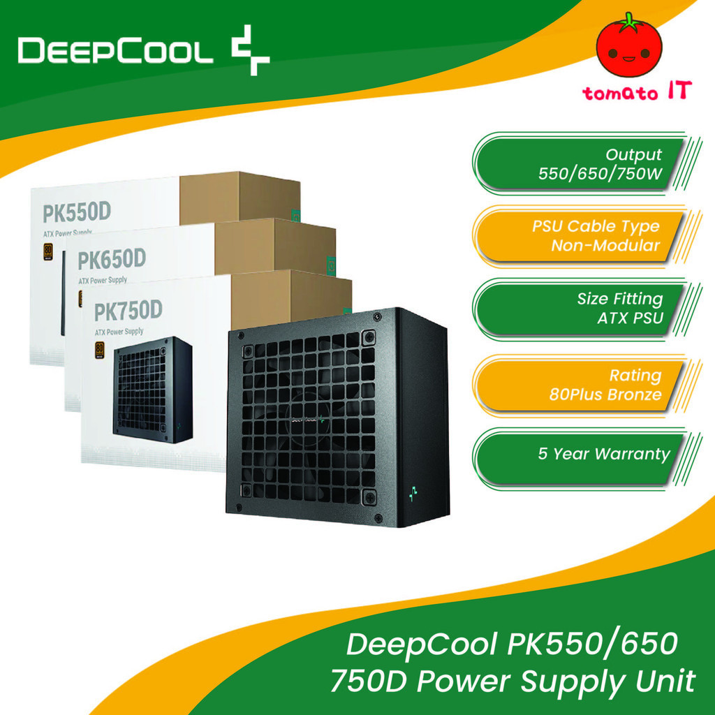 DEEPCOOL PK550D/650D/750D แหล่งจ่ายไฟ ATX 80+ สีบรอนซ์