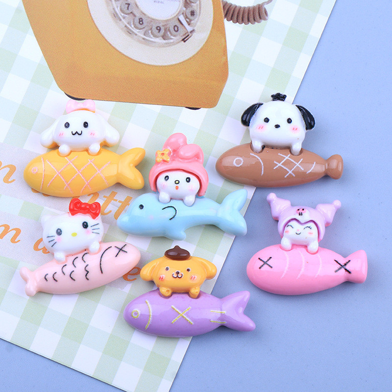 กาวครีมเรซิ่น ลายการ์ตูนปลา diy อุปกรณ์เสริม สําหรับทําพวงกุญแจ กิ๊บติดผม