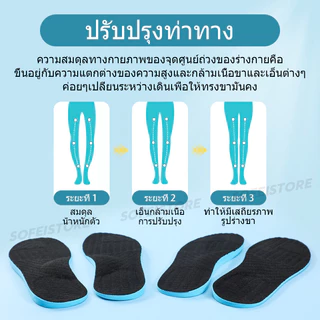 อุปกรณ์พยุงขา O/X สำหรับแก้ไขภาวะเท้าแบน; แผ่นรองเท้าแบบนุ่มช่วยรองรับส่วนโค้งของเท้า (1 คู่)