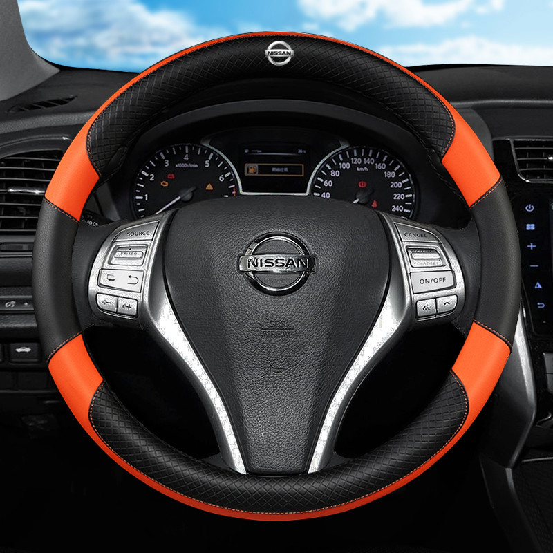 ปลอกหนังหุ้มพวงมาลัยรถยนต์ ไมโครไฟเบอร์ กันลื่น สําหรับ Nissan Qashqai Juke Pulsar Sentra Altima Patrol Micra Rogue Almera Versa