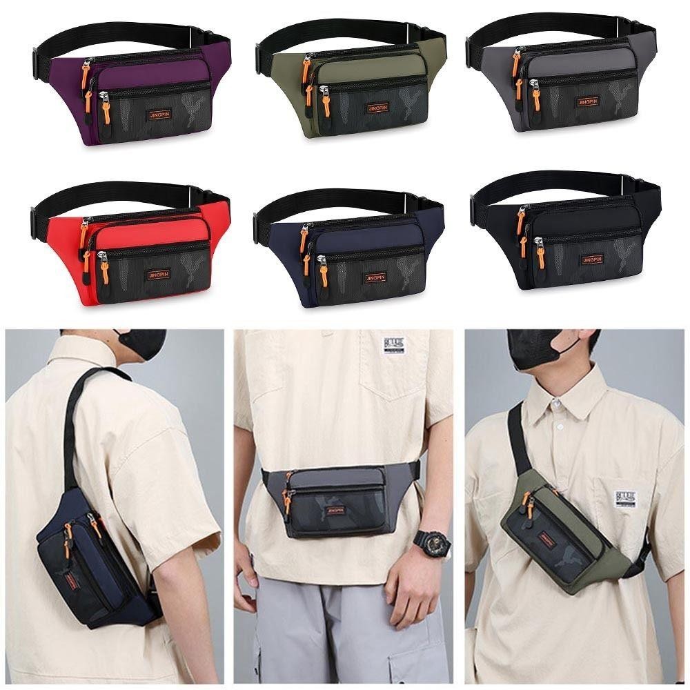 Qinyuz9 กระเป๋าคาดเอวผู้ชาย, Anti-theft Fanny Pack โทรศัพท์มือถือเอว Pack, แฟชั่น Multi-layer Close Fitting กระเป๋าคาดเอว Run กระเป๋ากีฬา