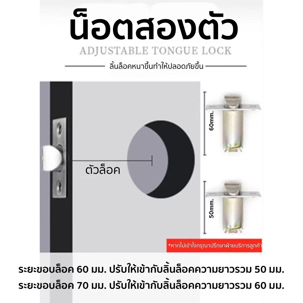ลูกบิดประตู ลูกบิดก้านโยก ลูกบิดประตูไม้ พร้อมล็อคในตัว กุญแจ 3 ชุด ครบชุด ก้านโยกสแตนเลส ติดตั้งได้กับบานประตูทุกชนิด