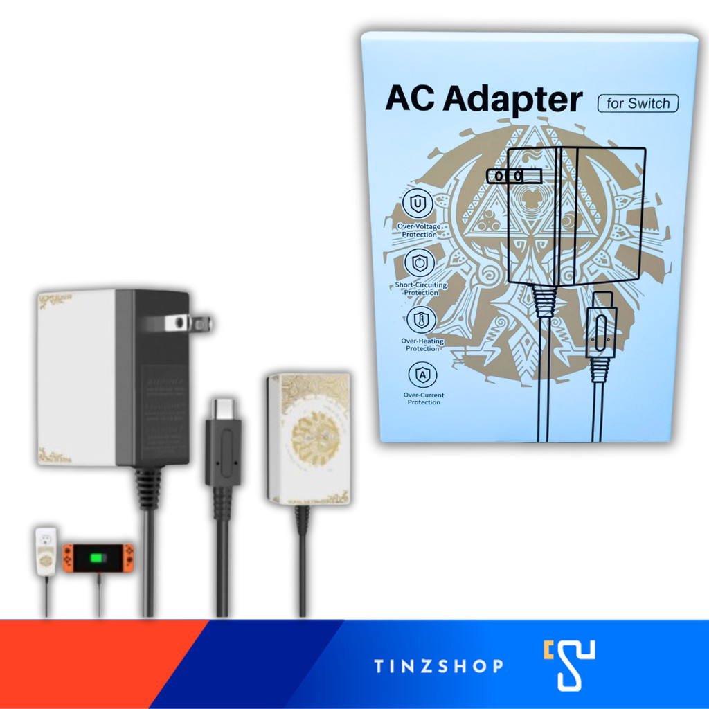 Tinzshop AC Adapter ลาย Zelda อแดปเอตร์ ชาร์จ เครื่องเกม นินเทนโด้ สวิสต์ ใช้ได้ทุกรุ่น
