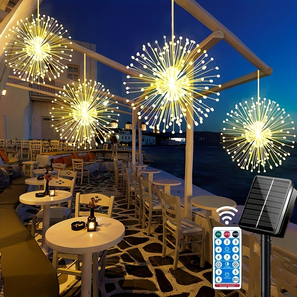 โคมไฟพลังงานแสงอาทิตย์ Led 240 360 480 ดวง 8 โหมด กันน้ํา พร้อมรีโมตคอนโทรล สําหรับตกแต่งต้นคริสต์มาส 4 แพ็ค