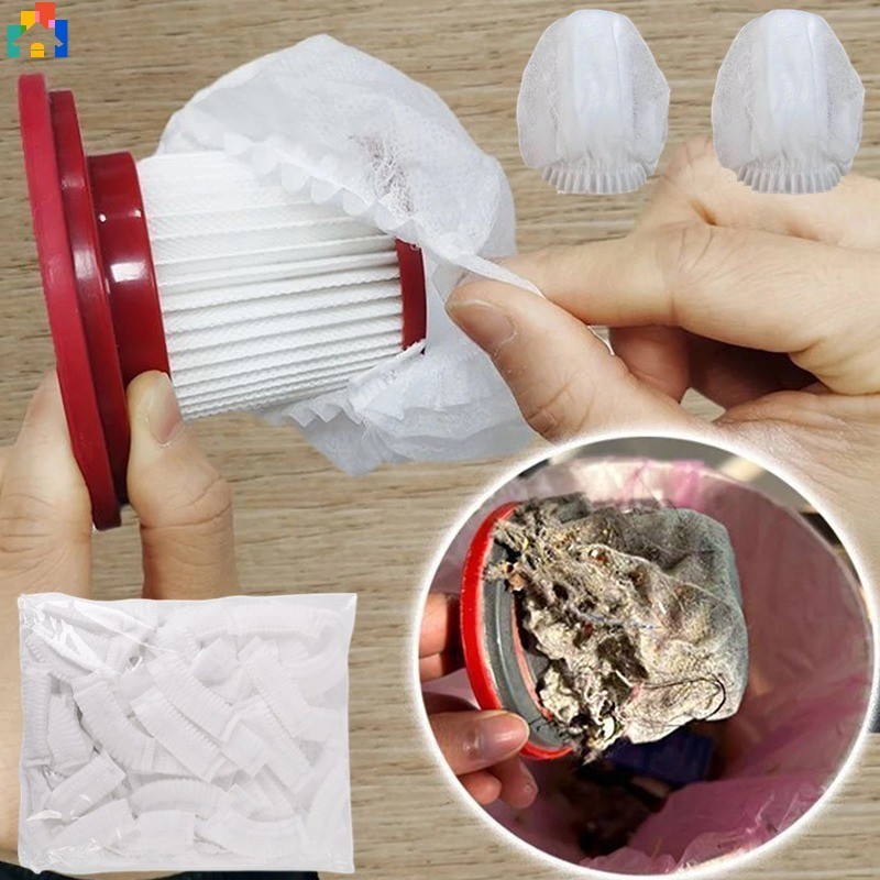 100 ชิ ้ นทิ ้ งบ ้ านเครื ่ องดูดฝุ ่ นกรองตาข ่ ายทนทานสุทธิฝุ ่ นคอลเลกชันกรองอุปกรณ ์ ทําความสะอาดบ ้ าน