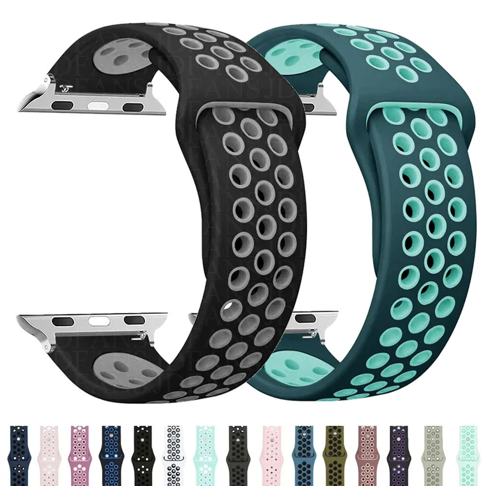 ห ่ วงกีฬาสายซิลิโคนสร ้ อยข ้ อมือสําหรับ apple watch Ultra 49 มม.45 มม.44 มม.42 มม.41 มม.40 มม.38 มม.iwatch 9 8 7 6 5 4 3