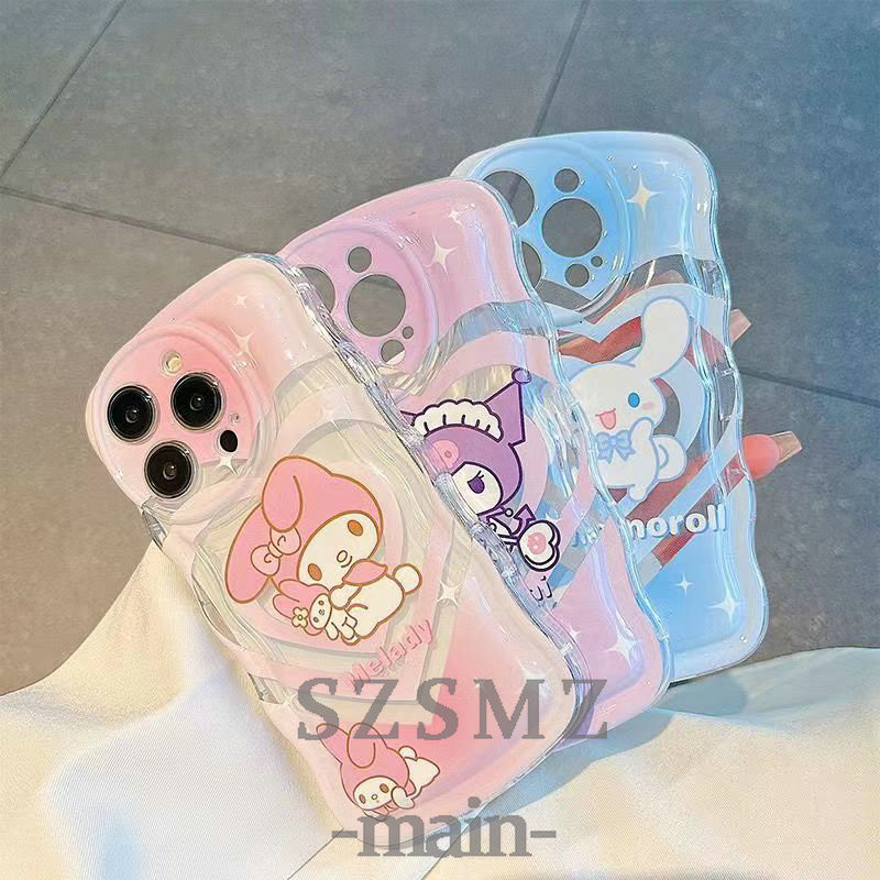 BLD| เคส สำหรับ Samsung Galaxy J7 Prime A05 A05S A15 A25 A35 A55 A70 A70S A71 S20 S21 S22 S23 S24 FE Ultra Plus Soft Glossy Cartoon Melady Kuromi Cinnamoroll Wave Edge Case