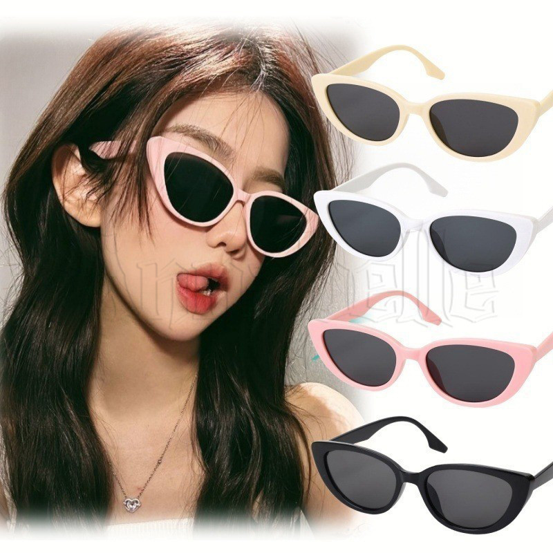 แว่นกันแดด Cat Eye Unisex Y2K - หวานเท่ - ไม่แต่งหน้าแว่นตาตกแต่ง - สําหรับกลางแจ้ง ขับรถ ท่องเที่ยว ตกปลา - Retro Premium Sun Glasses - UV Protection, Anti-Glare