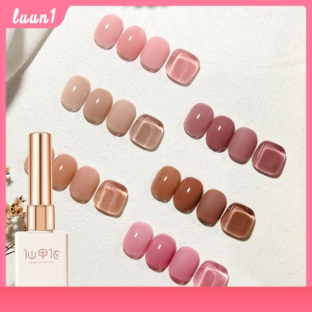 Xianjia's Nail Gel ยาทาเล็บสีนู้ดกาวยูวีใสและโปร่งใส 15 มล. บลัชออน Tipsy, เติมพลังเล็บเจล 12 สีสำหรับเล็บบลัชออนฤดูร้อนที่ส่องแสง COD