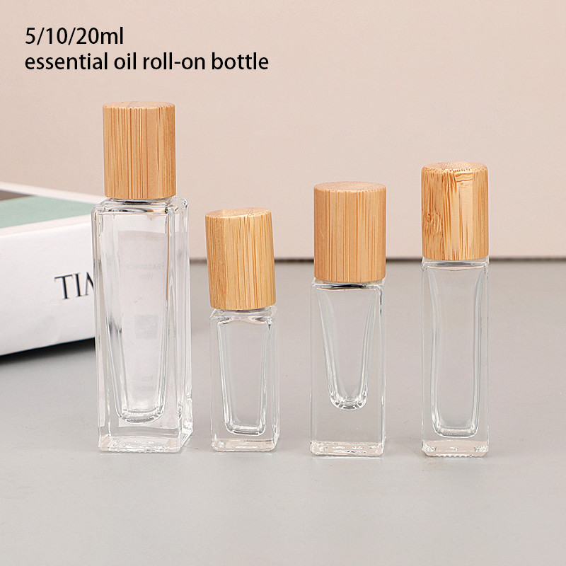 5/10/20ml น ้ ํามันหอมระเหยขวดโรลออนขวดแก ้ วใสขวดน ้ ําหอมทรงสี ่ เหลี ่ ยมช ่ องทางฟรี