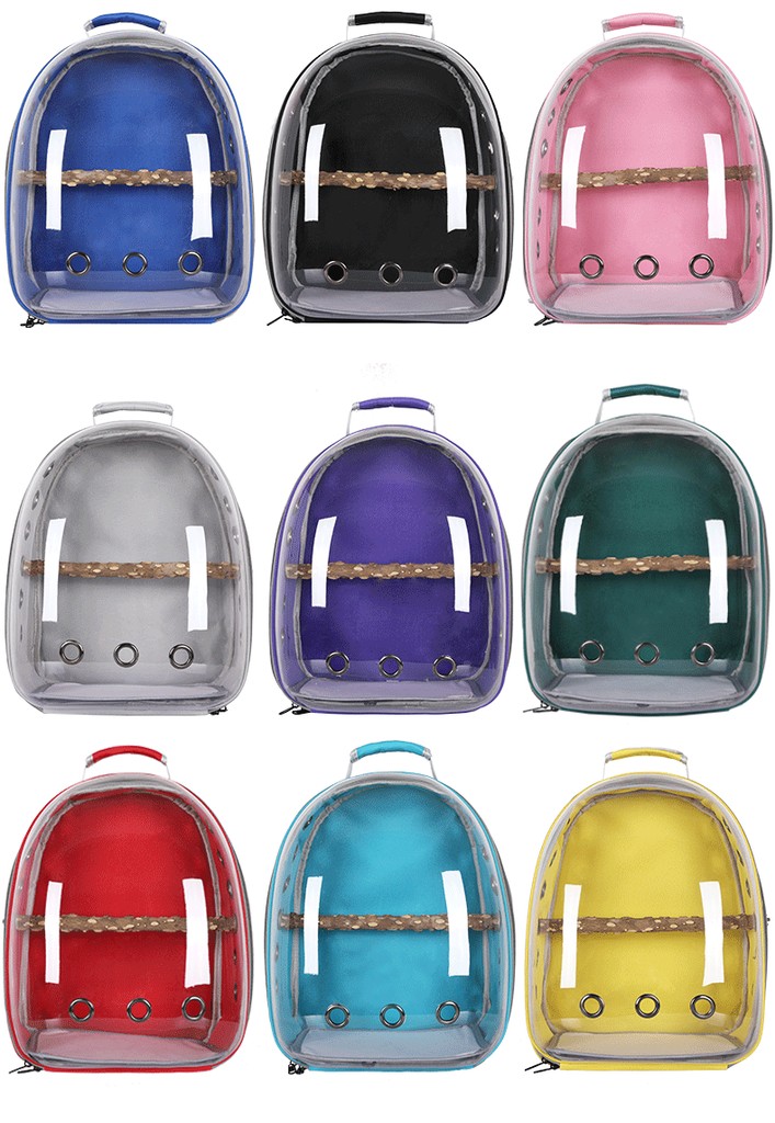 ✌เครือข่ายเฉพาะ✌Bird Cage Panoramic Pet Backpack Breathable out Pet Birds Bags out Portable Clear Ba