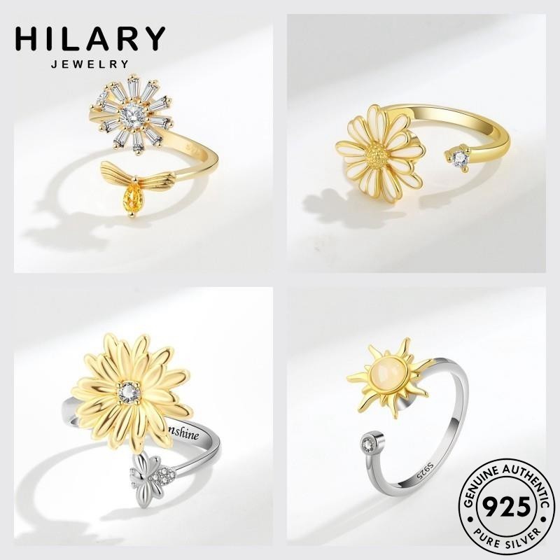 HILARY JEWELRY เงิน แท้ เพชรทอง 925 แฟชั่น แหวน ผู้หญิง แหวนปรับได้ M117