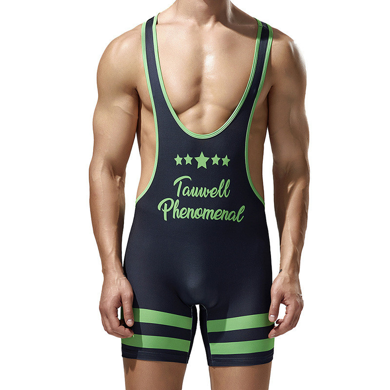 TAUWELL สบาย Jumpsuit เสื้อชั้นในสนิทฟิตเนสโยคะรูปร่างชาย Jumpsuit 24703