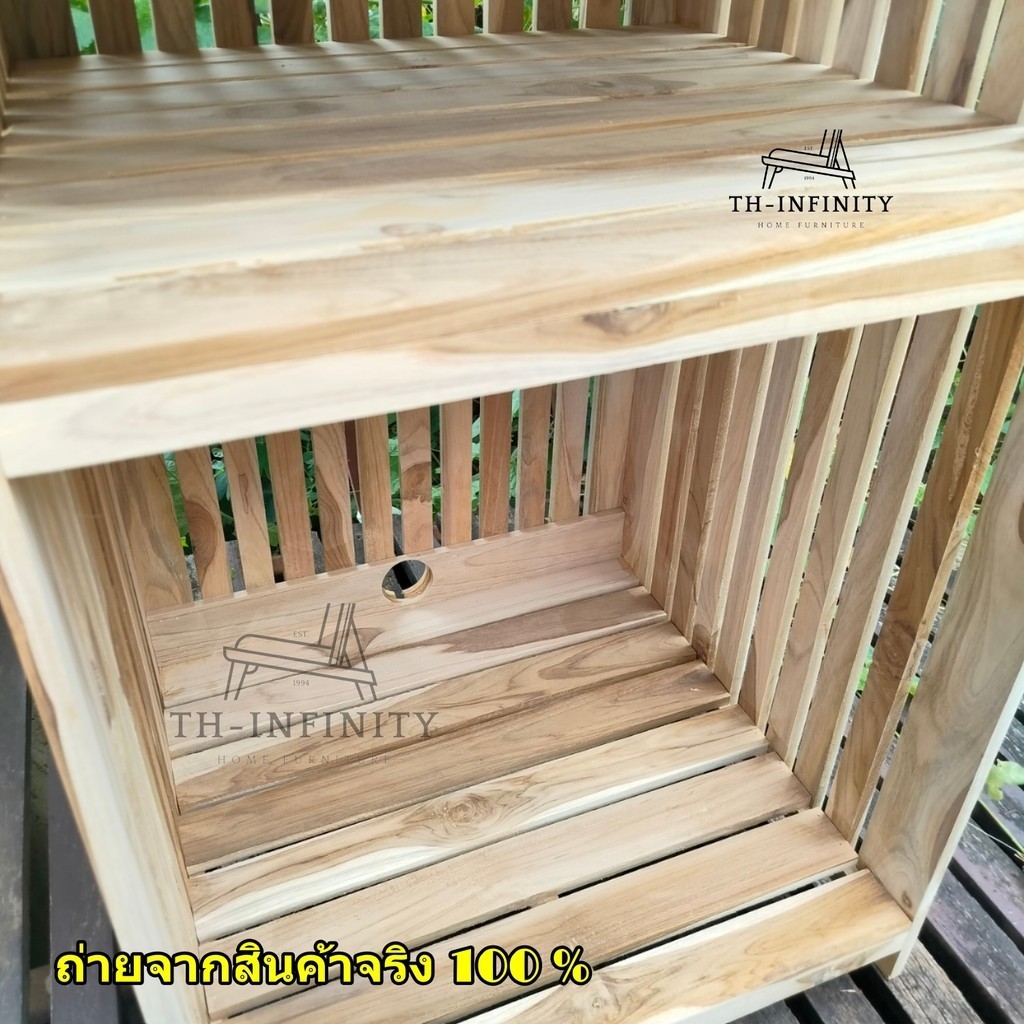 ส่งฟรี  ชั้นวางของไม้สัก ใส่ตู้เย็น 1.7 คิวได้ ขนาด50*50 สูง 80 ซม. (ไม่ทำสี) ราคา ถูกที่สุด ดีลบีเคเค แกลเลอรีภาพที่ 6