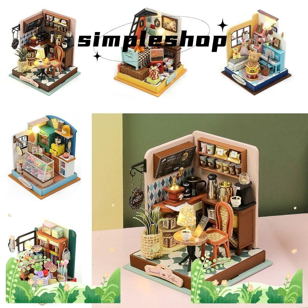 Simple Doll House Mini LED Gift Craft Model