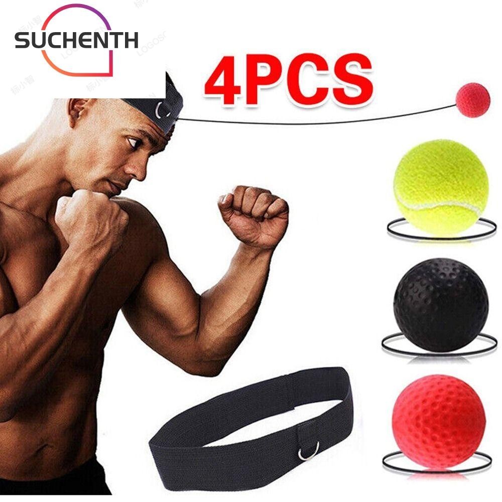 Suchenth มวยหัว Band, ความเร ็ วการฝึกอบรม Head-mounted Fight Ball, Decompression PU 3 ลูก Punch การออกกําลังกาย Speedball