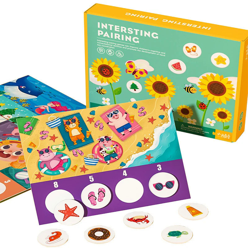 Toddlers Montessori Counting Math Toys Detectives Looking Chart Logical Thinking Board Games Observa