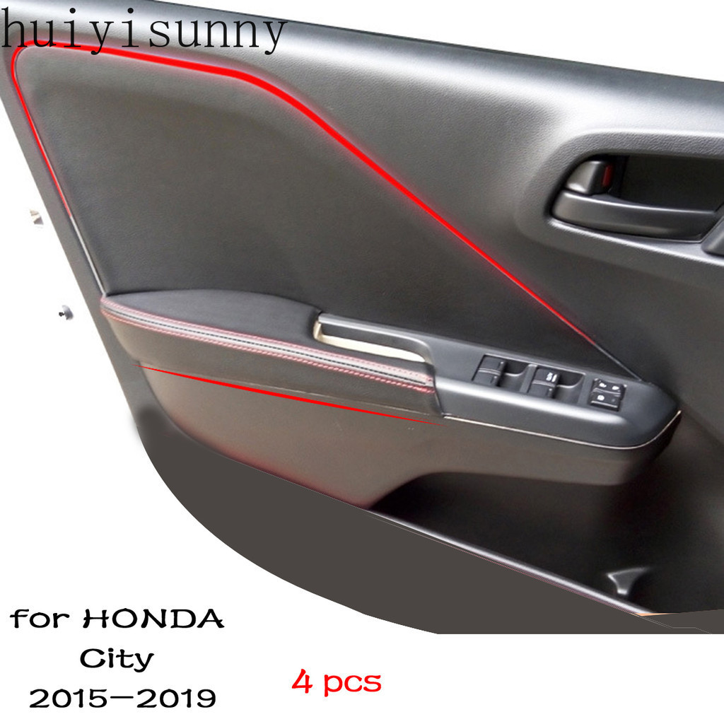Hys สําหรับ Honda City 2015 2016 2017 2018 2019 GM6 ประตู Armrest แผงหนัง