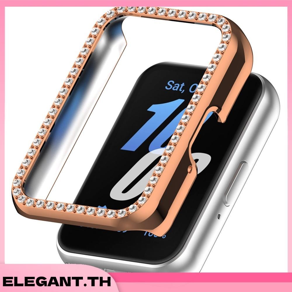 Pc Diamond Inlaid Case เคสป ้ องกันกรอบนาฬิกาสําหรับ Samsung Galaxy Fit 3