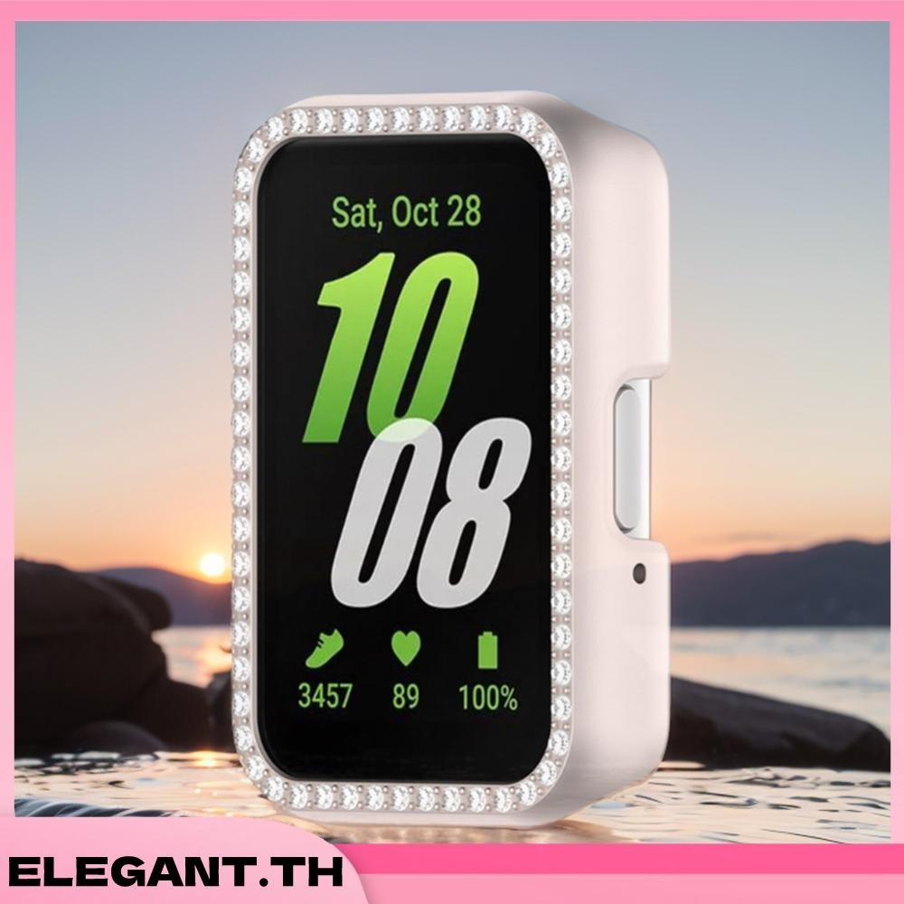 Pc Diamond Inlaid Case เคสป ้ องกันกรอบนาฬิกาสําหรับ Samsung Galaxy Fit 3