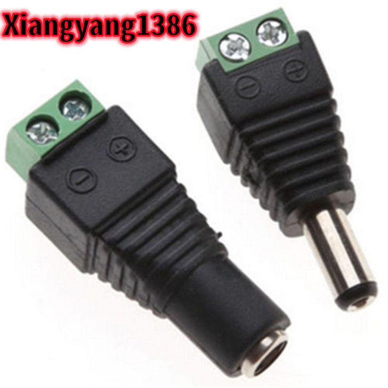 5pcs หญิง + 5 pcs ชาย DC Connector 2.1*5.5 มม.แจ็คอะแดปเตอร์ปลั๊กสายสําหรับ 3528/5050/5730 led strip light