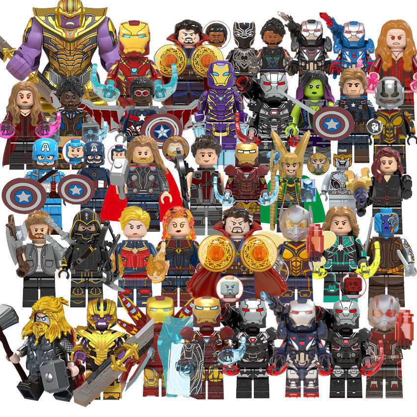 Marvel เข ้ ากันได ้ กับ Lego Avengers Iron Man Superhero กัปตันอเมริกาประกอบ Minifigure Building Block ของเล ่ น