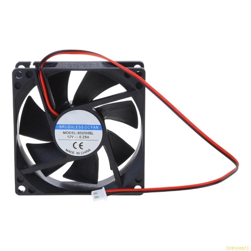 Bei 80 มม.พัดลมระบายความร ้ อนเงียบ 12V 2Pin 8025 สําหรับ DC Brushless Quiet สําหรับคอมพิวเตอร ์ พีซีสําหรับ
