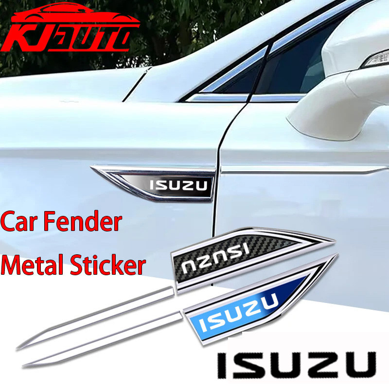 2 ชิ้น/เซ็ต Isuzu รถ Fender สติกเกอร์โลหะภายนอกตกแต่งขวาซ้าย Decals การปรับเปลี่ยนสําหรับ Isuzu D Max D-Max Mu-x Mu x Trf