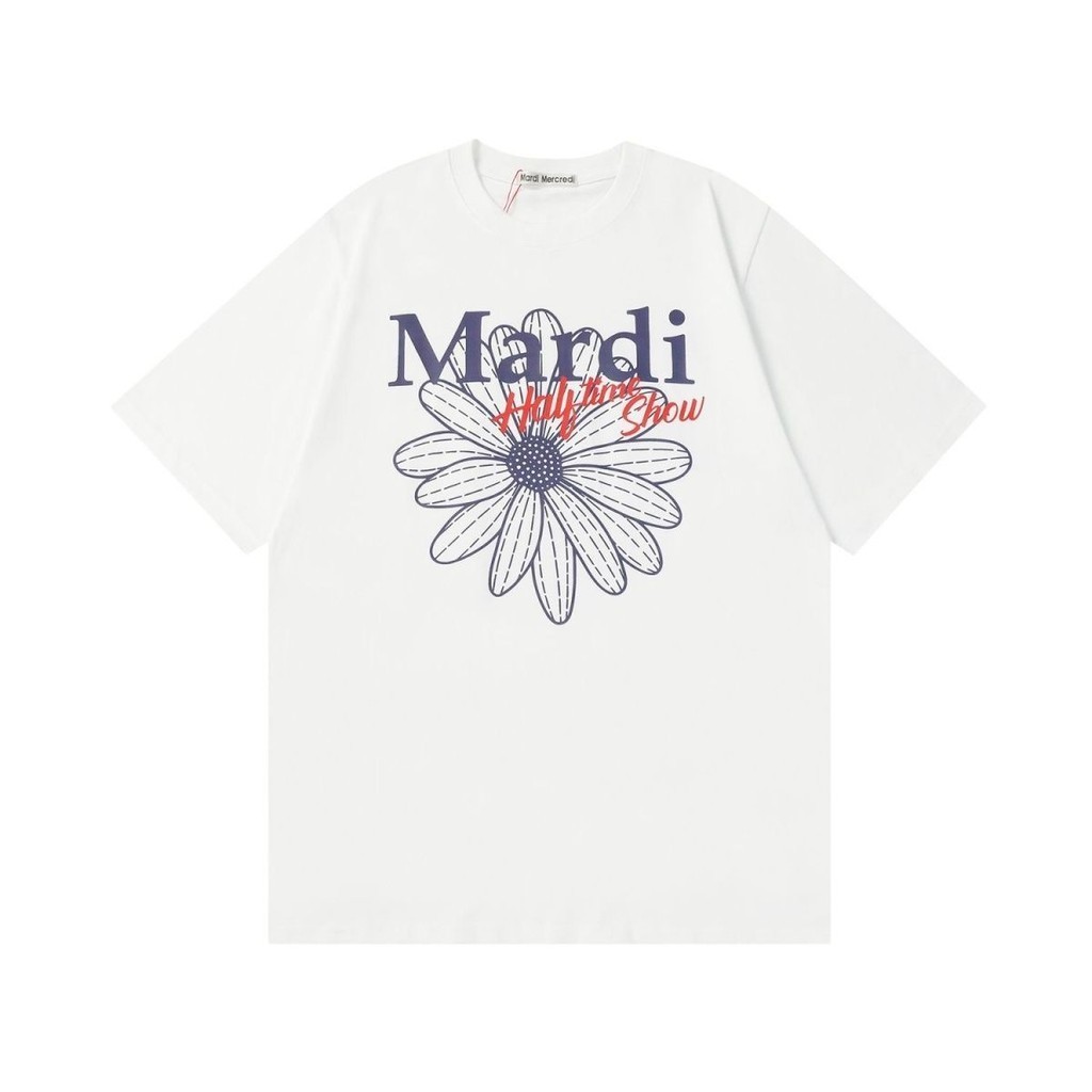 ในสต็อก, unisex top marked ฤดูใบไม้ผลิ/ฤดูร้อนใหม่แฟชั่นสบายๆผ้าฝ้ายแท้อเนกประสงค์ daisy breathable โลโก้พิมพ์เสื้อยืดแขนสั้นขนาดใหญ่ XS-3XL